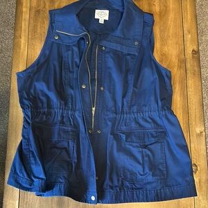 Women's Blue Sleeveless Jacket